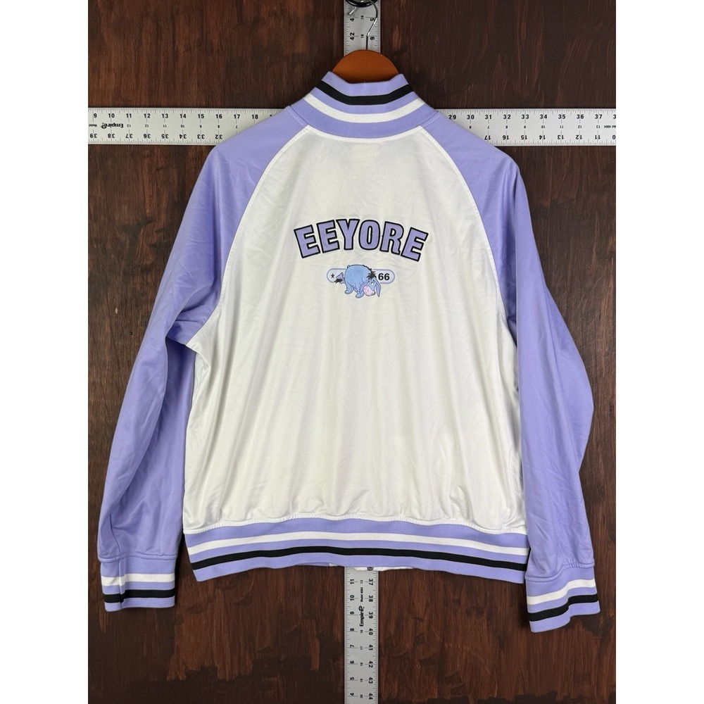 Disney 66 Catalog EEYORE Vintage Bomber Style Jacket - White Lavender‎ Adult 2XL